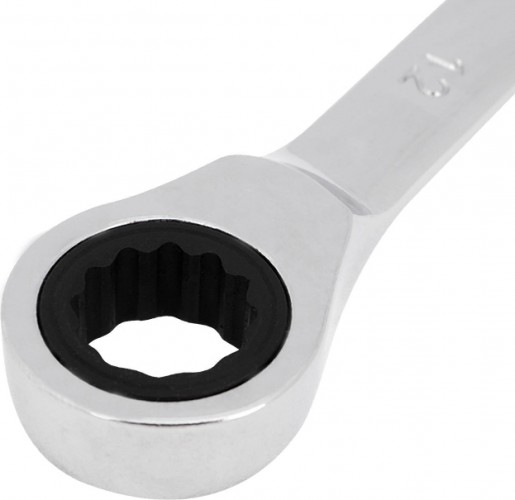 Ключ комбинированный REXANT 12-5807-1 трещоточный 12 мм, crv, зеркальный хром - изображение 3