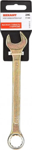 Ключ комбинированный REXANT 12-5812-2 17 мм, желтый цинк - изображение 3