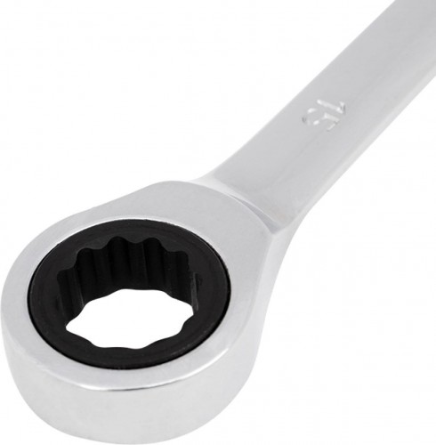 Ключ комбинированный REXANT 12-5810-1 трещоточный 15 мм, crv, зеркальный хром - изображение 2