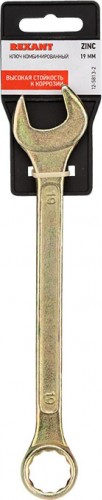 Ключ комбинированный REXANT 12-5813-2 19 мм, желтый цинк - изображение 3