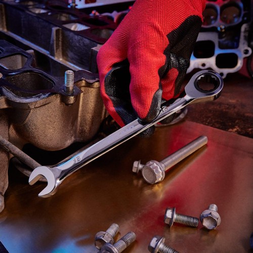 Ключ комбинированный REXANT 12-5808-1 трещоточный 13 мм, crv, зеркальный хром - изображение 3