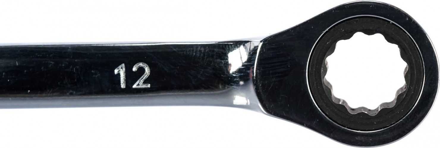 Ключ комбинированный REXANT 12-5807-1 трещоточный 12 мм, crv, зеркальный хром - изображение 4