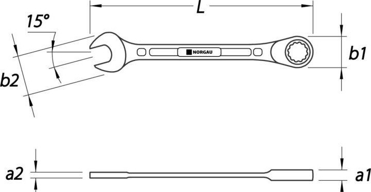 Ключ комбинированный трещоточный Norgau тип N7R 9 мм 060240009 - изображение 2
