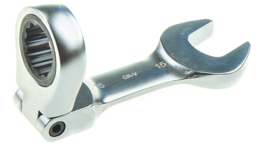 Ключ комбинированный трещоточный ARNEZI R1030715 15 мм шарнирный, короткий - изображение 3