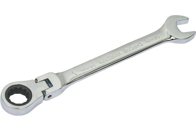 Ключ комбинированный трещоточный MATRIX 14866 14мм, CrV  шарнирный - изображение 5