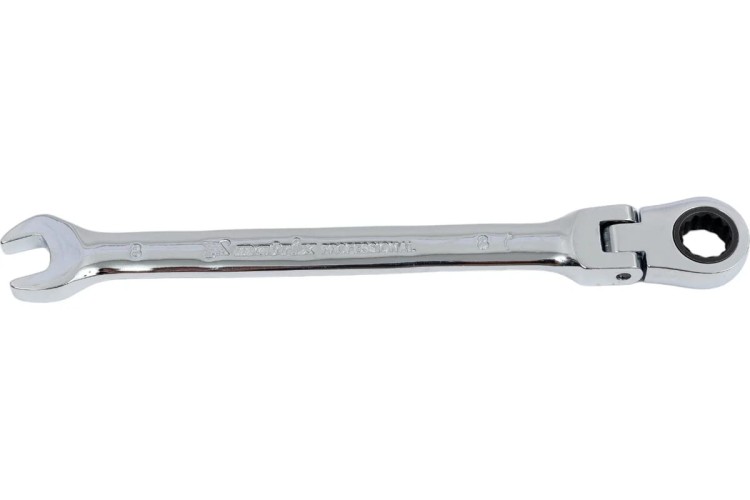 Ключ комбинированный трещоточный MATRIX 14860 8мм, CrV шарнирный