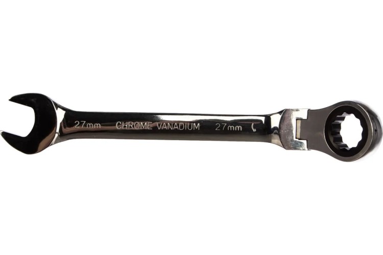 Ключ комбинированный трещоточный MATRIX 14872 27 мм, CrV  шарнирный