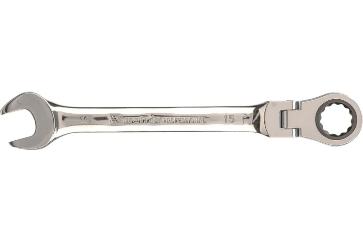 Ключ комбинированный трещоточный MATRIX 14828 15 мм, CrV шарнирный