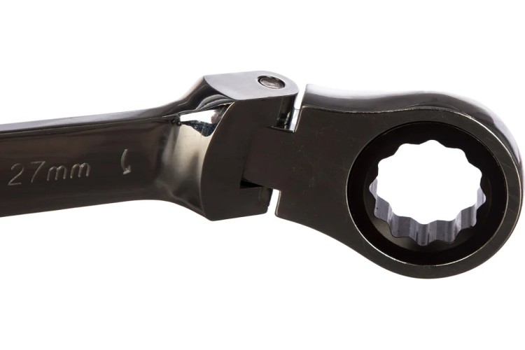 Ключ комбинированный трещоточный MATRIX 14872 27 мм, CrV  шарнирный - изображение 2