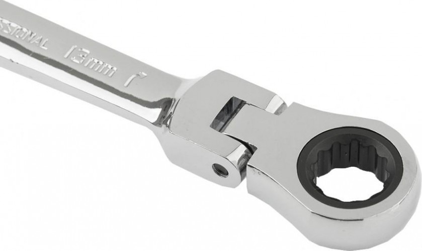 Ключ комбинированный трещоточный MATRIX 13мм , crv, шарнирный, зерк.хром 14865 - изображение 3