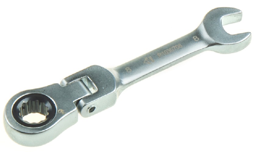 Ключ комбинированный трещоточный ARNEZI R1030708 8 мм шарнирный, короткий - изображение 2