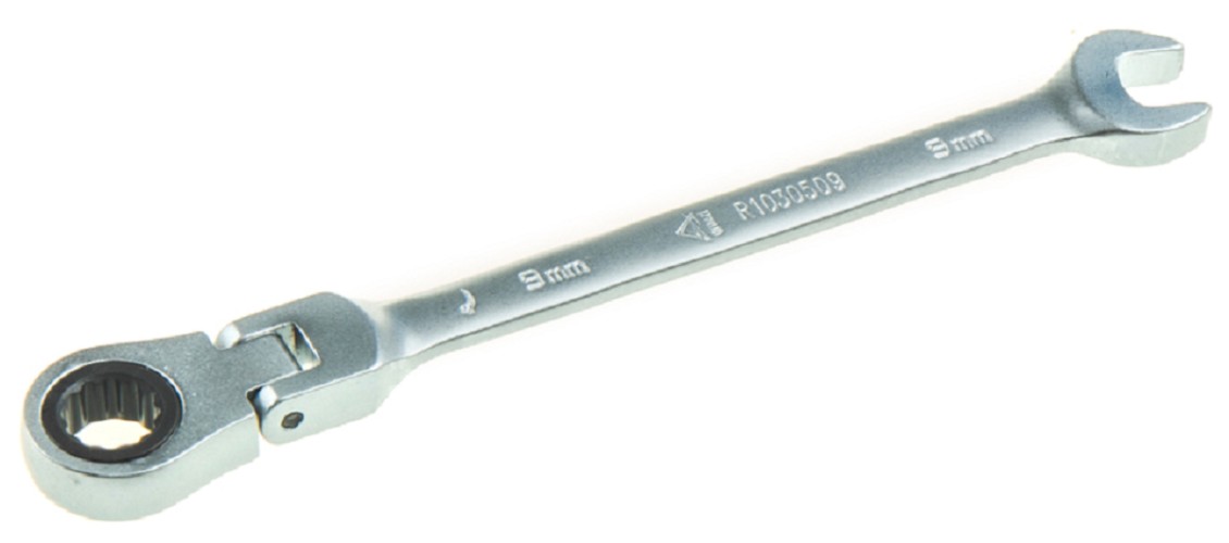 Ключ комбинированный трещоточный ARNEZI R1030509 9 мм шарнирный - изображение 2