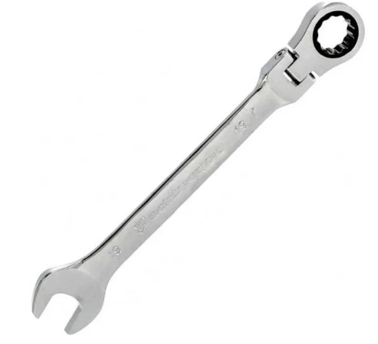 Ключ комбинированный трещоточный MATRIX 14871 19мм, CrV, шарнирный - изображение 2