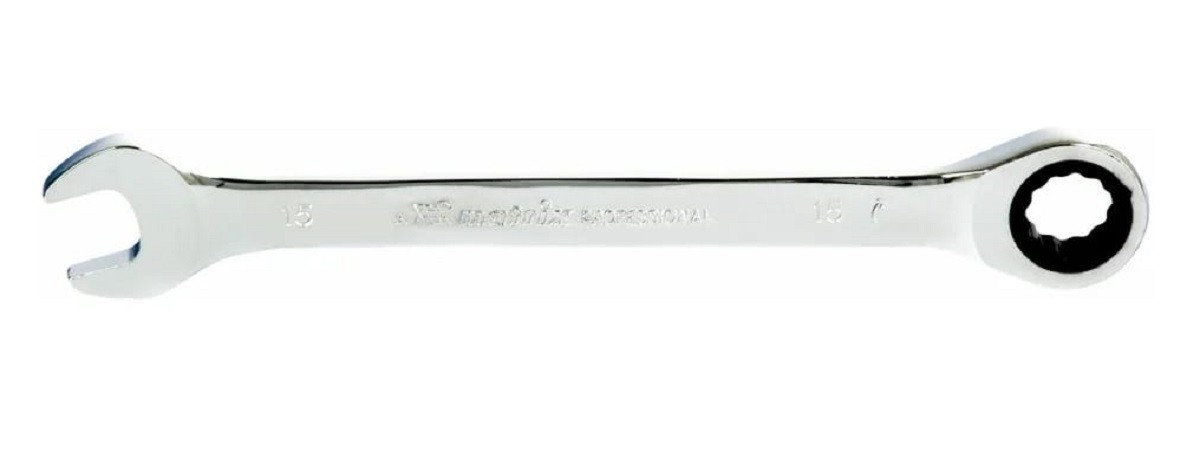 Ключ комбинированный трещоточный MATRIX 14808 15мм, CrV