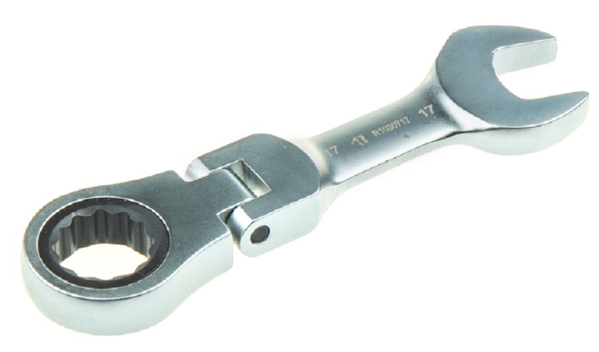 Ключ комбинированный трещоточный ARNEZI R1030717 17 мм шарнирный, короткий - изображение 2