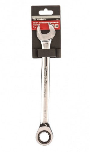 Ключ комбинированный трещоточный MATRIX 14813 21 мм, CrV - изображение 4