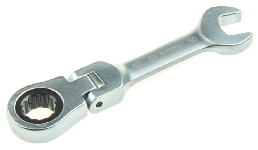 Ключ комбинированный трещоточный ARNEZI R1030710 10 мм шарнирный, короткий - изображение 2