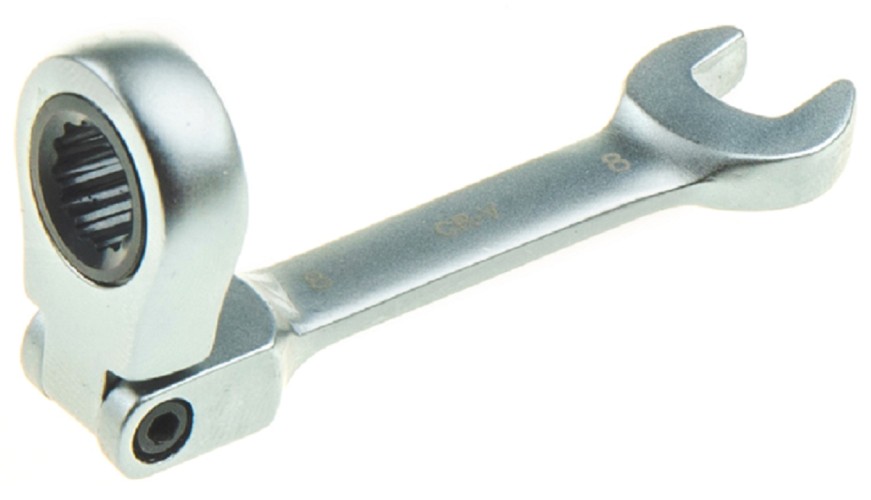 Ключ комбинированный трещоточный ARNEZI R1030708 8 мм шарнирный, короткий - изображение 3