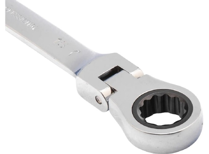 Ключ комбинированный трещоточный MATRIX 14828 15 мм, CrV шарнирный - изображение 3