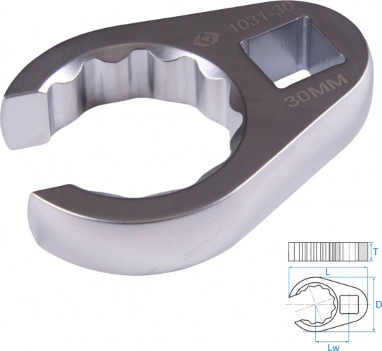 Ключ разрезной KING TONY 1031-30R (воронья лапка) 30 мм, 1/2" - изображение 2