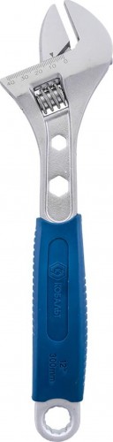 Ключ разводной Кобальт 244-964 310 мм, ширина захвата 41 мм двухкомпонентная руко