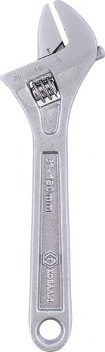 Ключ разводной Кобальт 244-971 160 мм, ширина захвата 24 мм.