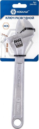 Ключ разводной Кобальт 244-995 260 мм, ширина захвата 35 мм. - изображение 2