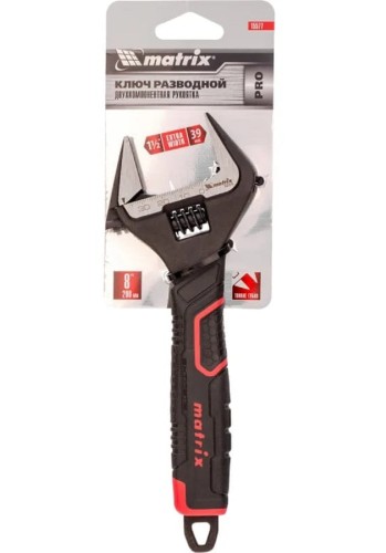 Ключ разводной MATRIX 15577 тонкие губки, фосфатированный, 200 мм CrV, PRO - изображение 4