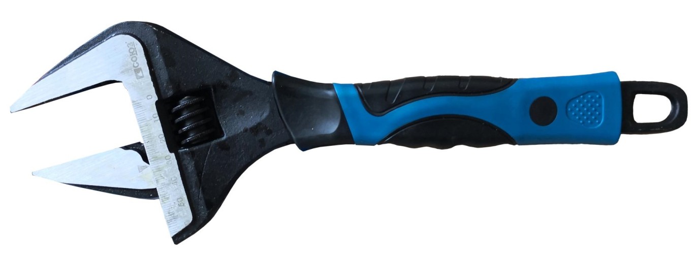 Ключ разводной СОЮЗ 1045-27-250С 250мм, усиленные тонкие губки, обрезиненная рукоят