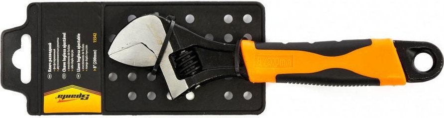 Ключ разводной Sparta 200 мм двухкомпонентная рукоятка 15542 15542 - изображение 2