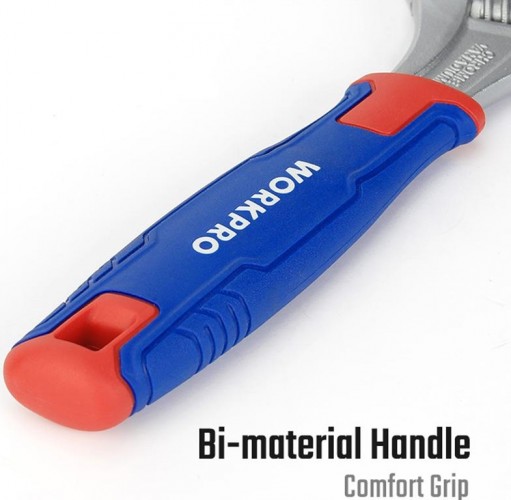 Ключ разводной WORKPRO WP272014 2-в-1 42х200мм с функцией трубного ключа - изображение 2