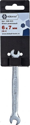 Ключ рожковый Кобальт 248-023 6x7 мм cr-v - изображение 2