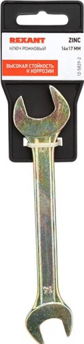 Ключ рожковый REXANT 12-5829-2 14х17 мм, желтый цинк - изображение 3