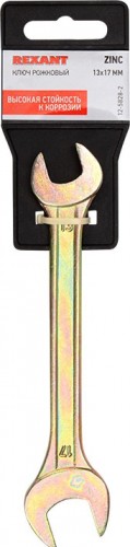 Ключ рожковый REXANT 12-5828-2 13х17 мм, желтый цинк - изображение 4