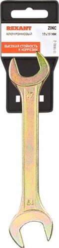 Ключ рожковый REXANT 12-5830-2 17х19 мм, желтый цинк - изображение 3