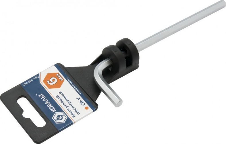 Ключ шестигранный Кобальт 649-783 угловой 6 мм cr-v - изображение 2