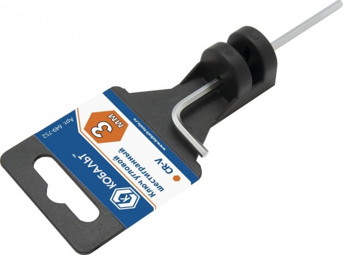 Ключ шестигранный Кобальт 649-752 угловой 3 мм cr-v - изображение 2