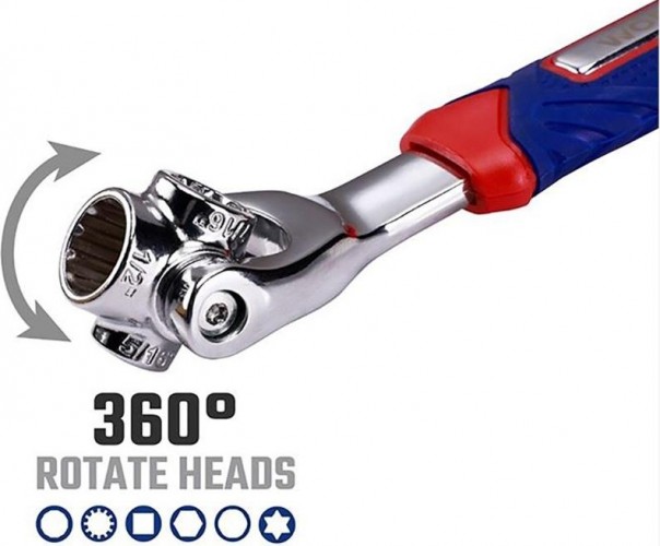 Ключ торцевой с шарниром WORKPRO WP272018 8-в-1 - изображение 3