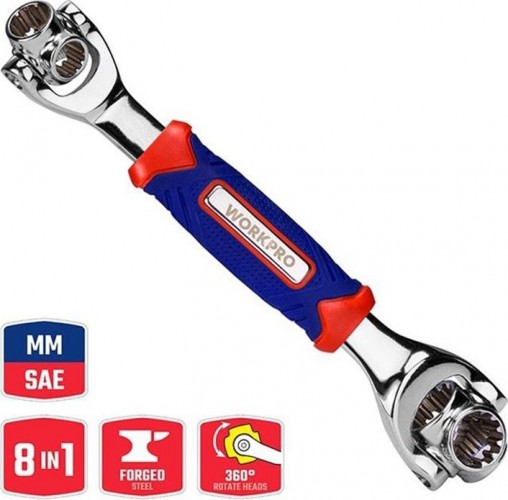 Ключ торцевой с шарниром WORKPRO WP272018 8-в-1 - изображение 2