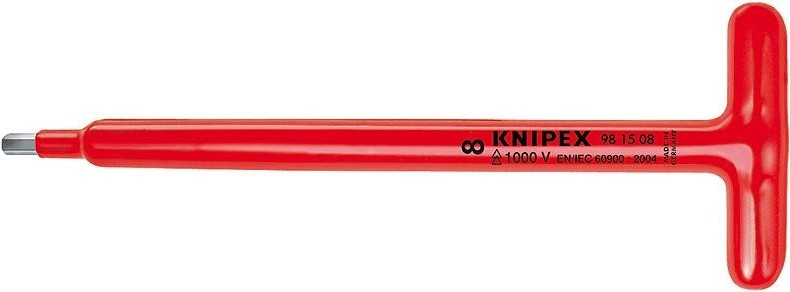 Ключ торцевой Т-образный диэлектрический KNIPEX 981406 1000 V, шестигранник 6 мм, L=120 мм KN-981406