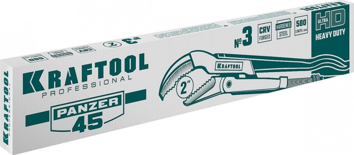 Ключ трубный KRAFTOOL PANZER-45 №3, изогнутые губки 2735-20_z02 - изображение 3
