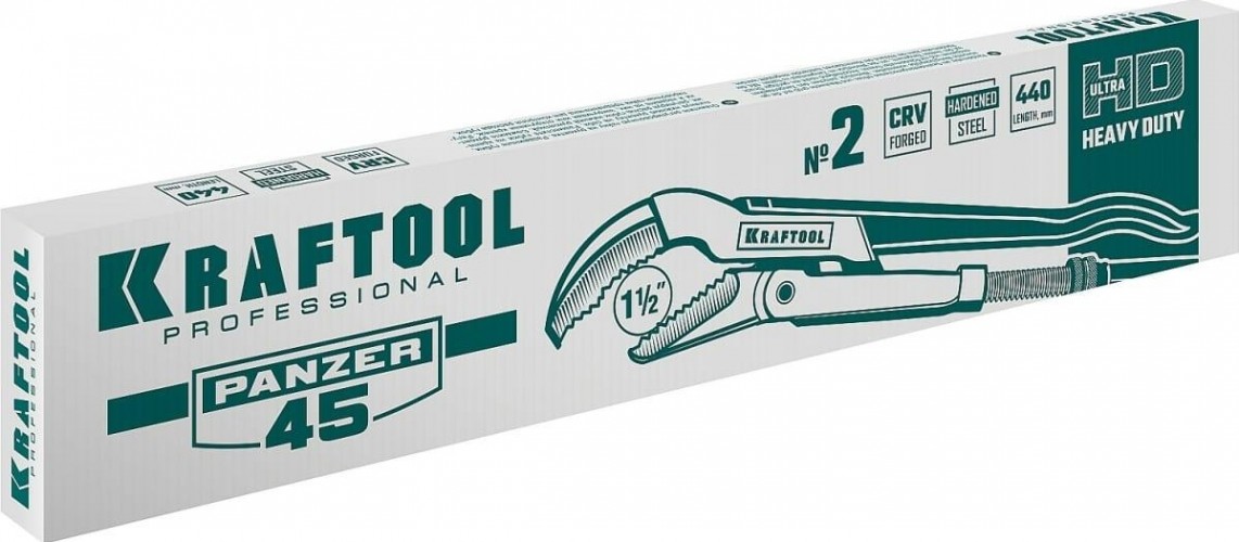 Ключ трубный KRAFTOOL PANZER-45 №2, изогнутые губки 2735-15_z02 - изображение 3