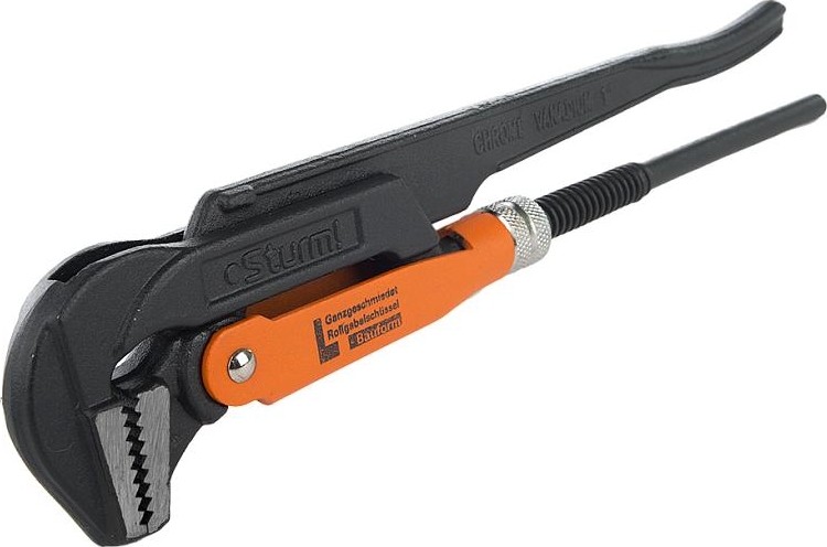 Ключ трубный рычажный Sturm 1045-03-P1 цельнокован., губки закал. током