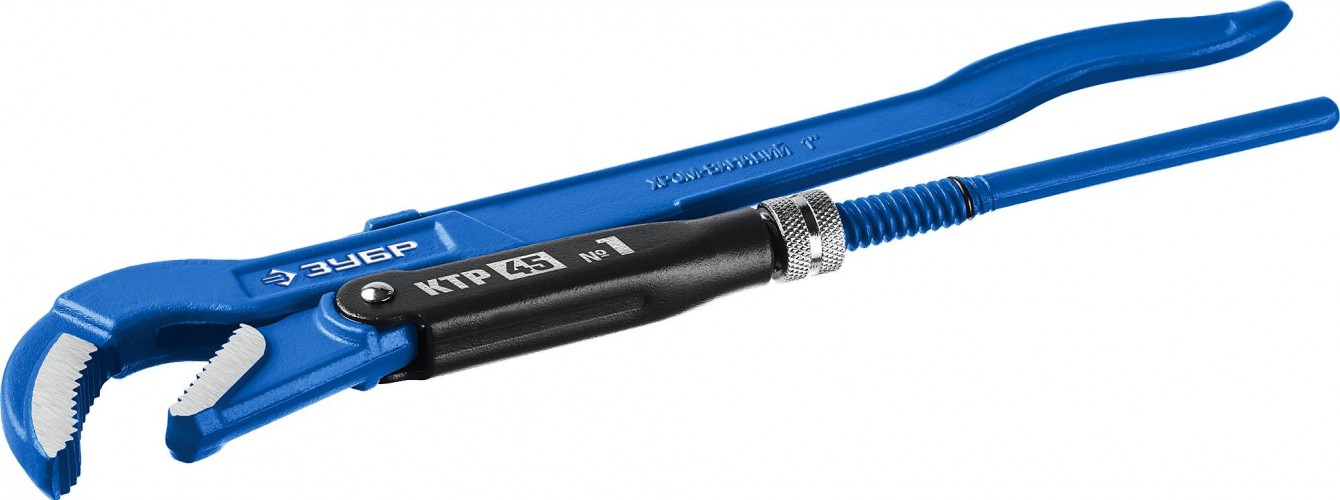 Ключ трубный рычажный ЗУБР ПРОФЕССИОНАЛ ктр-45, №1, изогнутые губки 27337-1_z02 - изображение 3