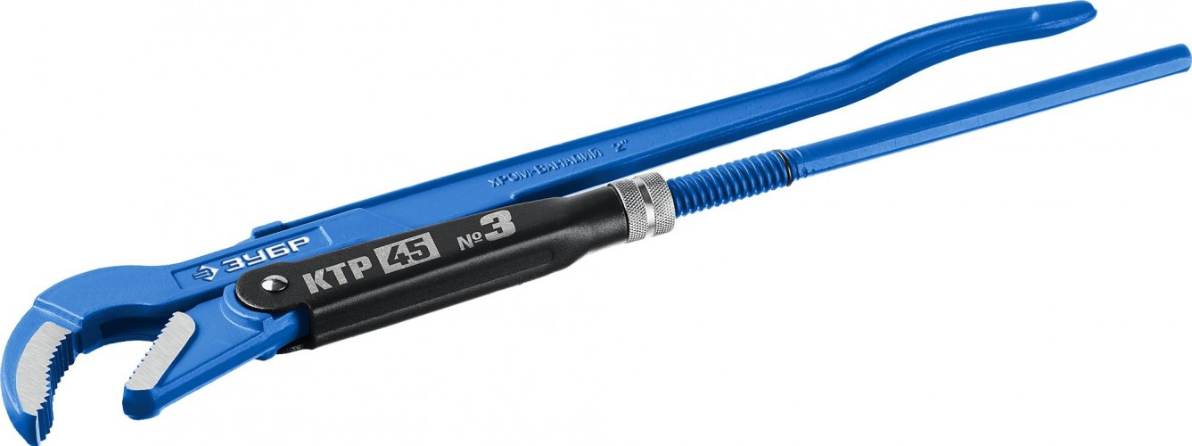 Ключ трубный рычажный ЗУБР ПРОФЕССИОНАЛ ктр-45, №3, изогнутые губки 27337-3_z02 - изображение 2