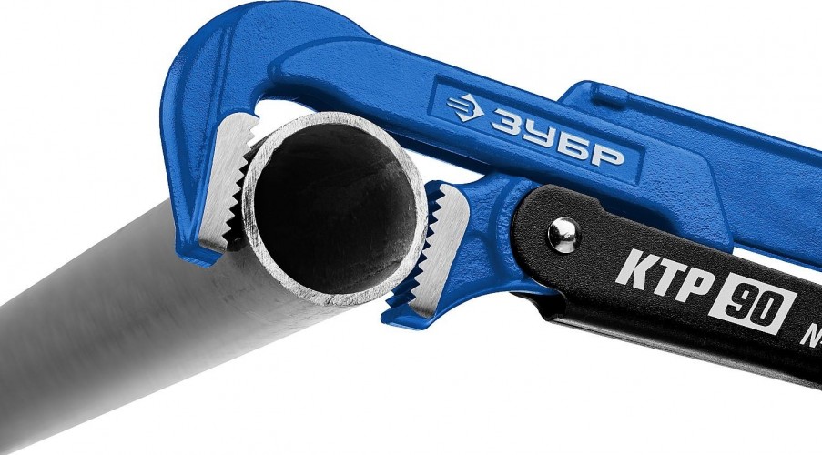 Ключ трубный рычажный ЗУБР ПРОФЕССИОНАЛ ктр-90, №0, прямые губки 27335-0_z02 - изображение 2