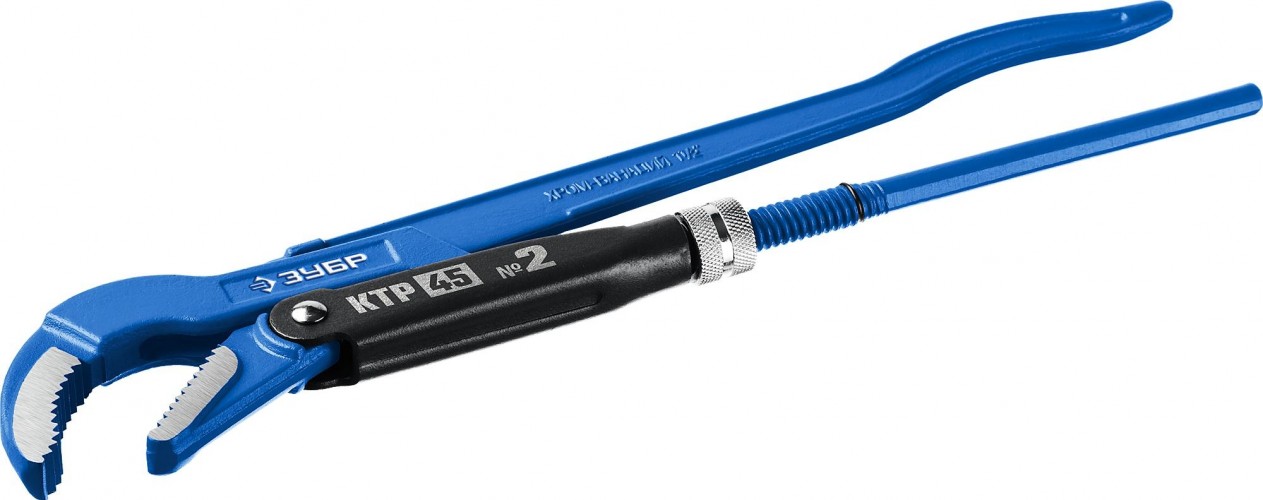 Ключ трубный рычажный ЗУБР ПРОФЕССИОНАЛ ктр-45, №2, изогнутые губки 27337-2_z02 - изображение 2