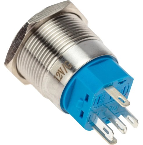 Кнопка антивандальная REXANT 36-3513 (уп. 10 штук ) Ø 22 12В(LED) Б/Фикс (5с) OFF-ON/ON-OFF подсв/зел. 36-3513 - изображение 2