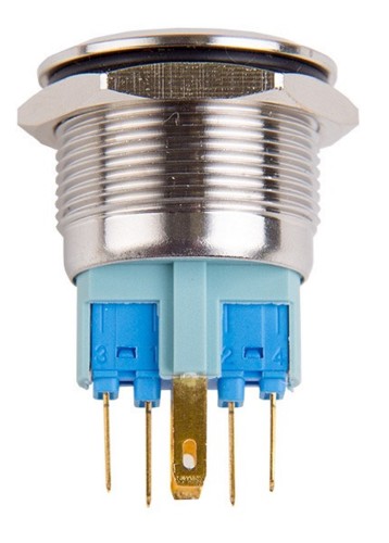 Кнопка антивандальная REXANT 36-3510 (уп. 10 штук ) Ø22 12В(LED) Б/Фикс (5с) OFF-ON/ON-OFF подсв/красн 36-3510 - изображение 2