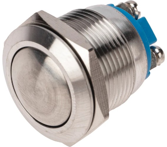 Кнопка антивандальная REXANT 36-3410 (уп. 10 штук ) Ø19 Б/Фикс (2с винт) OFF-ON сфера PBS-28В, A19-А2 36-3410